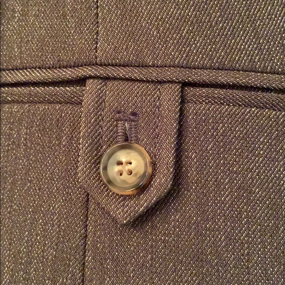 Tahari Solid Single Button Pant Suit Olive Green - Picture 7 of 16